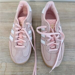 Adidas Women's Blush Pink and White Sneakers